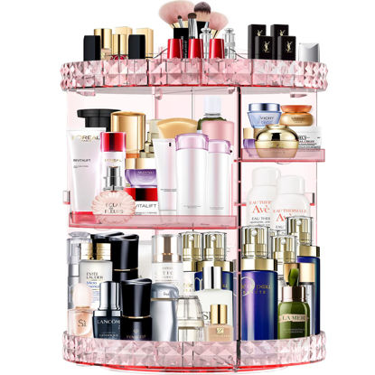 Picture of MISERWE Makeup Organizer 360 Degree Rotating 7 Adjustable Layers Large Capacity Cosmetic Organizer Transparent Make Up Organizers and Storage