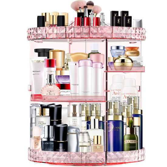 Picture of MISERWE Makeup Organizer 360 Degree Rotating 7 Adjustable Layers Large Capacity Cosmetic Organizer Transparent Make Up Organizers and Storage