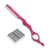 Picture of Hair Razors For Cutting Hair 6.89",Hair Cutting Razor Professional Texturizing Cutting Razor with Replacement Stainless Steel Blades,Ideal for Salon/Home -11PCS Pink
