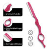 Picture of Hair Razors For Cutting Hair 6.89",Hair Cutting Razor Professional Texturizing Cutting Razor with Replacement Stainless Steel Blades,Ideal for Salon/Home -11PCS Pink