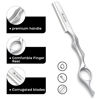 Picture of Hair Cutting Razor, Hair Razors For Cutting Hair Professional Styling Razor with Replacement Stainless Steel Blades for Salon/Home -11PCS Silver