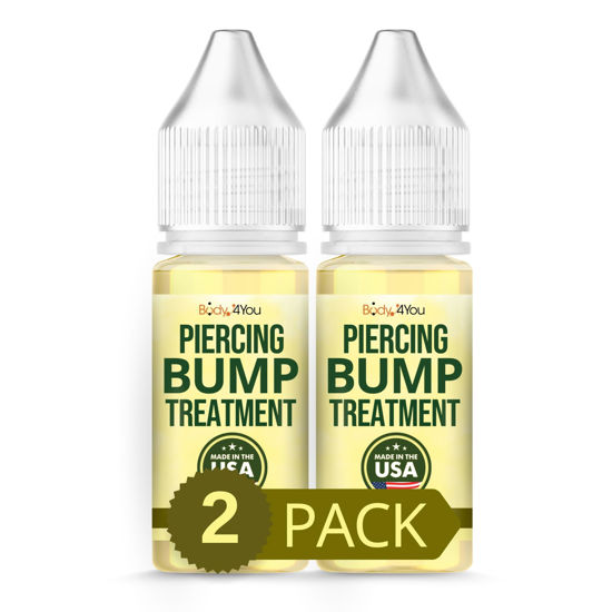 Picture of BodyJ4You Piercing Bump Treatment Keloid Bump Removal | Nose Piercing Cleaner Ear Piercing Cleaning Solution | Bump Shrinking Drops Keloid Bump Removal | Aftercare Piercing Solution | 2 x 0.33 Fl Oz