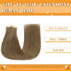 Picture of Tape in Hair Extensions Human Hair 16 Inch 20pcs Ash Brown Human Hair Tape in Extensions for Women Tape Ins Human Hair Extensions Seamless Invisible Tape in Hair Extensions Human Hair (8#, 16 Inch)