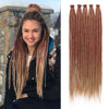 Picture of Leeven 40 Strands 24 Inch Synthetic Dreadlock Extensions Ombre Copper Red to Honey Blonde Single Ended Dread Extensions Handmade SE Thin Hippie Dreads 0.6 cm Soft Loc Extensions for Women Men