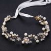 Picture of KAYZON Hair Accessories: Bridal Pearl Flower Headpiece Headband for Girls, Flower Girls, and Women (Gold)