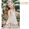 Picture of KAYZON Hair Accessories: Bridal Pearl Flower Headpiece Headband for Girls, Flower Girls, and Women (Gold)