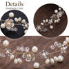 Picture of KAYZON Hair Accessories: Bridal Pearl Flower Headpiece Headband for Girls, Flower Girls, and Women (Gold)