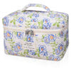 Picture of Large Makeup Bag, Cute Cosmetic Bag for Women Girls, Floral Coquette Aesthetic Toiletry Bag, Travel Make Up Organizer Bag (light blue)