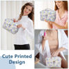 Picture of Large Makeup Bag, Cute Cosmetic Bag for Women Girls, Floral Coquette Aesthetic Toiletry Bag, Travel Make Up Organizer Bag (light blue)