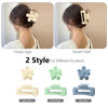 Picture of 6 Pack 4.1 Inche Large Rectangle Hair Claw Clips Matte Flower Hair Clips, for Women Thin Thick Curly Hair, Cute colorful hair clips