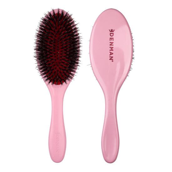 Picture of Denman Style & Shine Smoother Hairbrush (Medium) with Soft Nylon Quill Boar Bristles - For Smoothing, Detangling, Straightening - (Pink Crush) D81M