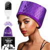 Picture of Thermal Steam Cap for Natural Hair Treatment: 10-Level Heating Cap for Deep Conditioning and Hair Steaming - Quick Heat-Up, Purple