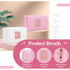Picture of Personalized Initial A-Z Preppy Patch Makeup Bag,Small PU Leather Chenille Letter Cosmetic Bag with Zipper for Teen Girls,Pink Cute Travel Toiletry Bag,Birthday Monogrammed Gift for Daughter,Letter D