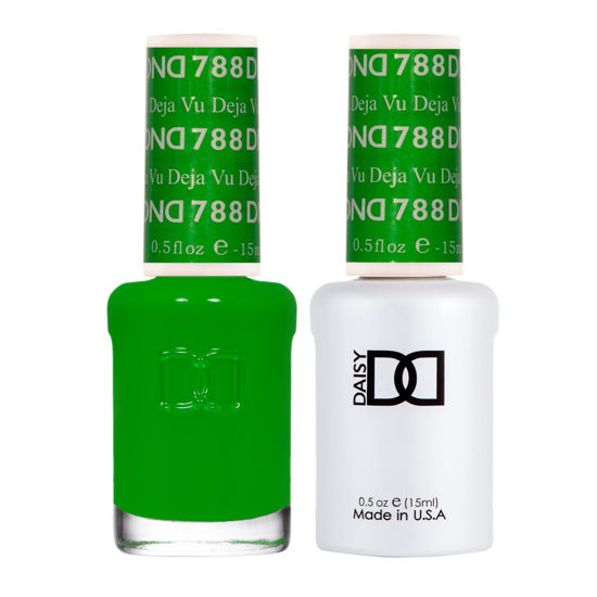 Picture of DND Gel Polish Set, Green Collection, UV/LED Gel Polish and Air Dry Nail Lacquer, Matching Chip-Free Polish Duo, 788 Déjà vu, 0.5 Fl Oz