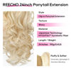 Picture of REECHO Ponytail Extension, 24" Claw Clip in Long Curly Wavy Ponytail Hair Extension Jaw Clip on Pony Tails Hairpiece for Women - Dirty Blonde