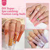 Picture of Clear No C Curve Nail Tips for Acrylic Nails Professional, 240Pcs 3XL Extra Long Tapered Square Straight Acrylic Nail Tips, Half Cover French Nail Extension False Nails for Manicure Nail Art 12 Sizes
