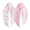 Picture of YanJie Valentine Headband Knotted Womens Wide Headbands Red Heart Hair Accessories for Girls Fashion Headband Non Slip for Valentine Party Gifts Pink