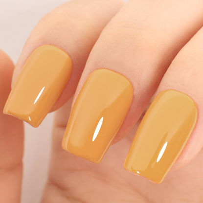 Picture of TUTUYU Nude Yellow Gel Nail Polish, 0.51 Fl Oz UV/LED Light Soak Off Summer Autumn Color Dark Yellow Gel Polish for Manicure Salon or Nail Art Starter,Women Girls Gift - GP0055