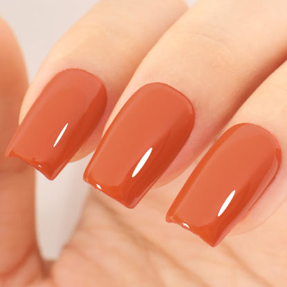 Picture of TUTUYU Orange Red Gel Nail Polish,Burnt Orange Gel Polish, 0.51 Fl Oz UV/LED Soak Off Deep Carrot Orange Gel Polish for Manicure Salon or DIY Nail Art at Home - GP0054