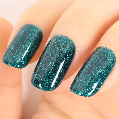 Picture of TUTUYU Glitter Green Gel Polish,Sparkly Green Shimmer Glitter Gel Nail Polish,15ml Soak Off UV Gel Nail Polish for DIY Manicure,St. Patrick's Day Christmas Green Color Gel- GP0063