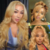 Picture of Avolo Honey Blonde Lace Front Wig Human Hair Pre Plucked 13x4 Colored Human Hair Lace Front Wigs 180% Density 27# Honey Blonde Wig Human Hair Body Wave HD Lace Frontal Wigs Human Hair 26 Inch