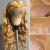 Picture of Avolo Honey Blonde Lace Front Wig Human Hair Pre Plucked 13x4 Colored Human Hair Lace Front Wigs 180% Density 27# Honey Blonde Wig Human Hair Body Wave HD Lace Frontal Wigs Human Hair 26 Inch