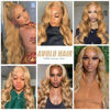 Picture of Avolo Honey Blonde Lace Front Wig Human Hair Pre Plucked 13x4 Colored Human Hair Lace Front Wigs 180% Density 27# Honey Blonde Wig Human Hair Body Wave HD Lace Frontal Wigs Human Hair 26 Inch