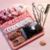 Picture of YANRONG Hair Accessories Set: 755PCS Seamless Ponytail Holders, Scrunchies, Hair Bands, and Hair Ties for Thick and Curly Hair (Gradient Powder)