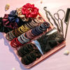 Picture of YANRONG Hair Accessories Set: 755PCS Seamless Ponytail Holders, Variety Scrunchies, Bands and Ties for Thick and Curly Hair (Dark)