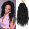 Picture of Col Bling 12 Inch 8 Packs Goddess Locs Crochet Hair Faux Locs Crochet Hair for Women Pre Looped River Locs Crochet Hair with Curly Ends Synthetic (12 Inch 8 Packs, #1B)