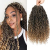 Picture of 12 Inch 8 Packs Goddess Locs Crochet Hair Faux Locs Crochet Hair for Women Pre Looped River Locs Crochet Hair with Curly Ends Synthetic (12 Inch 8 Packs, #1B/27)