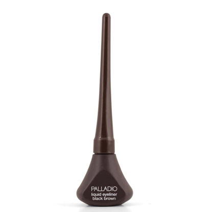 Picture of Palladio Liquid Eyeliner, Highly Pigmented and Waterproof Eyeliner, For Intense Eye Definition, Smear-proof Eyeliner Liquid, Includes Easy Grip Wand and Felt Tip Eyeliner Applicator, Black Brown