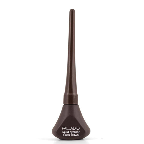 Picture of Palladio Liquid Eyeliner, Highly Pigmented and Waterproof Eyeliner, For Intense Eye Definition, Smear-proof Eyeliner Liquid, Includes Easy Grip Wand and Felt Tip Eyeliner Applicator, Black Brown