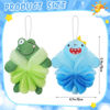 Picture of Nuenen 2 Pcs Bath Loofahs Kids Toddler Body Loofahs Cute Cartoon Kids Loofah Kid Bath Sponges Loofah Bath Pouf Body Scrubber Mesh Loofah Sponges for Children Shower Washing (Shark, Frog)