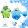 Picture of Nuenen 2 Pcs Bath Loofahs Kids Toddler Body Loofahs Cute Cartoon Kids Loofah Kid Bath Sponges Loofah Bath Pouf Body Scrubber Mesh Loofah Sponges for Children Shower Washing (Shark, Frog)