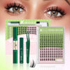 Picture of Fairy Lash Clusters Kit Manga Lash Extension Kit D Curl KEYYOU 144Pcs Eyelash Extension Kit Wispy Natural Invisible Band Lash Kit with Waterproof DIY Lash Extension Kit at Home(Fairy-D-8-18MIX)