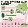 Picture of Fairy Lash Clusters Kit Manga Lash Extension Kit D Curl KEYYOU 144Pcs Eyelash Extension Kit Wispy Natural Invisible Band Lash Kit with Waterproof DIY Lash Extension Kit at Home(Fairy-D-8-18MIX)