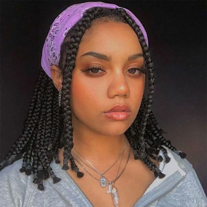 Picture of Braiding Hair Professional Pre-stretched Braiding Hair 12 Inch 8 Packs Natural Black Hair Extensions Easy Braid Synthetic Crochet Braiding Hair (12inch,#1B)