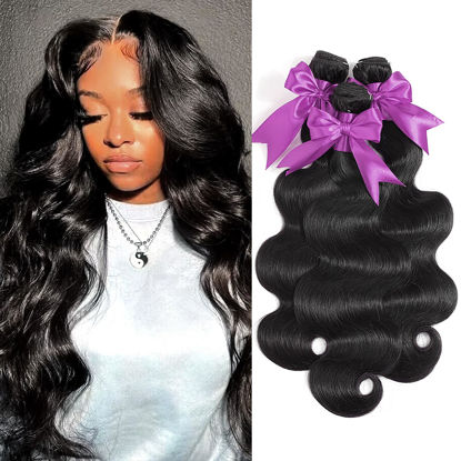 Picture of BEANATASHA 12A Human Hair Bundles 16 18 20 Inch Body Wave Bundles Human Hair 100% Unprocessed Brazilian Virgin Weave 3 Bundles Deals