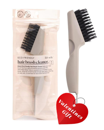 Picture of Kitsch Double Sided Hair Brush Cleaner Tool 2 in 1 | Eco-Friendly Double Edge Brush and Hairbrush Cleaner Solution for Hair Removal and Maintenance, Beauty Travel Essentials, Valentines Gift For Her
