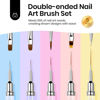 Picture of Beetles Nail Art Brushes Set 7 Pcs Double-ended Nail Art Brushes Kit Gel Polish Design Pen Liner Brush Petal Painting Brush Oval Brush Flat Brush Gradient Brush Dotting Pen Valentines Gifts for Women