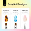 Picture of Beetles Nail Art Brushes Set 7 Pcs Double-ended Nail Art Brushes Kit Gel Polish Design Pen Liner Brush Petal Painting Brush Oval Brush Flat Brush Gradient Brush Dotting Pen Valentines Gifts for Women