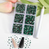 Picture of Beadsland 7200pcs Flatback Rhinestones,Green Rhinestones Nail Gems Round Crystal Rhinestones for Crafts,Mixed 6 Sizes with Wax Pencil Kit, SS3-SS10,Emerald
