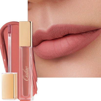 Picture of Oulac Matte Liquid Pink Nude Lipstick for Women, Long Lasting Lipstick Waterproof Lip Stain, No Transfer, Creamy High Pigmented Formula with Rose Oil, Vegan & Cruelty-Free, Pink Nude M11