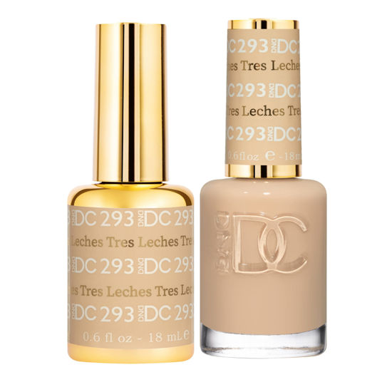 Picture of DND DC Gel Polish Set, Beige Nude Collection, UV/LED Gel Polish and Air Dry Nail Lacquer, Matching Chip-Free Polish Duo, 293 Tres Leches, 0.5 Fl Oz