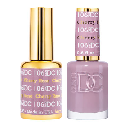 Picture of DND DC Gel Polish Set, Beige Nude Collection, UV/LED Gel Polish and Air Dry Nail Lacquer, Matching Chip-Free Polish Duo, 106 Cherry Rose, 0.5 Fl Oz
