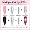 Picture of Imtiti Cat Eye Gel Nail Polish, 15ML Silver Holographic Glitter Cat Eye Gel Polish with Magnet UV LED Magnetic Gel Nail Polish Crystal Galaxy Sparkly Home DIY Manicure Nail Salon Kit