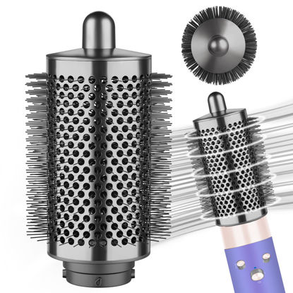 Picture of YTCHYYSK Large Round Volumizing Brush (Metal Gray) Compatible with Dyson Airwrap, Fluff up and Volumize for Styling, Hair Brush Attachment for Salon-Quality Results, 1 Count, Curly Hair, Unisex
