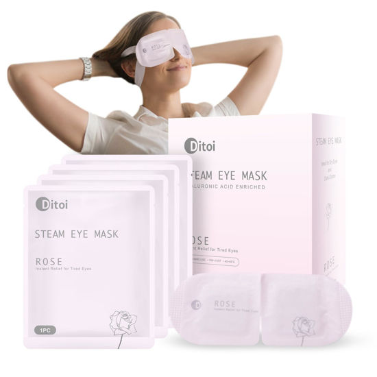 Picture of Ditoi Steam Eye Mask, Rich Hyaluronic Acid Rose Heated Eye Masks, Disposable SPA Sleep Eyes Masks, Relieving Dry Eyes, Dark Circles and Puffiness, 10 Packs