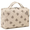Picture of Bluboon Makeup Bag Zipper Pouch Travel Portable Cosmetic Bag Organizer for Women and Girls(Corduroy Floral)